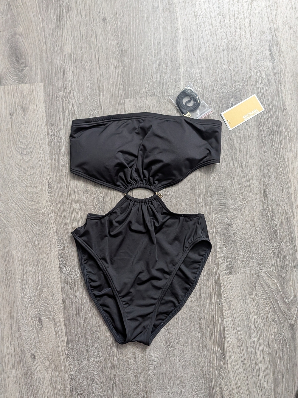 Michael Kors Black Cutout One-Piece Swimsuit